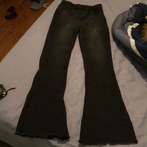 Forever 21 Split Hem High Rise Flare Bell Jeans